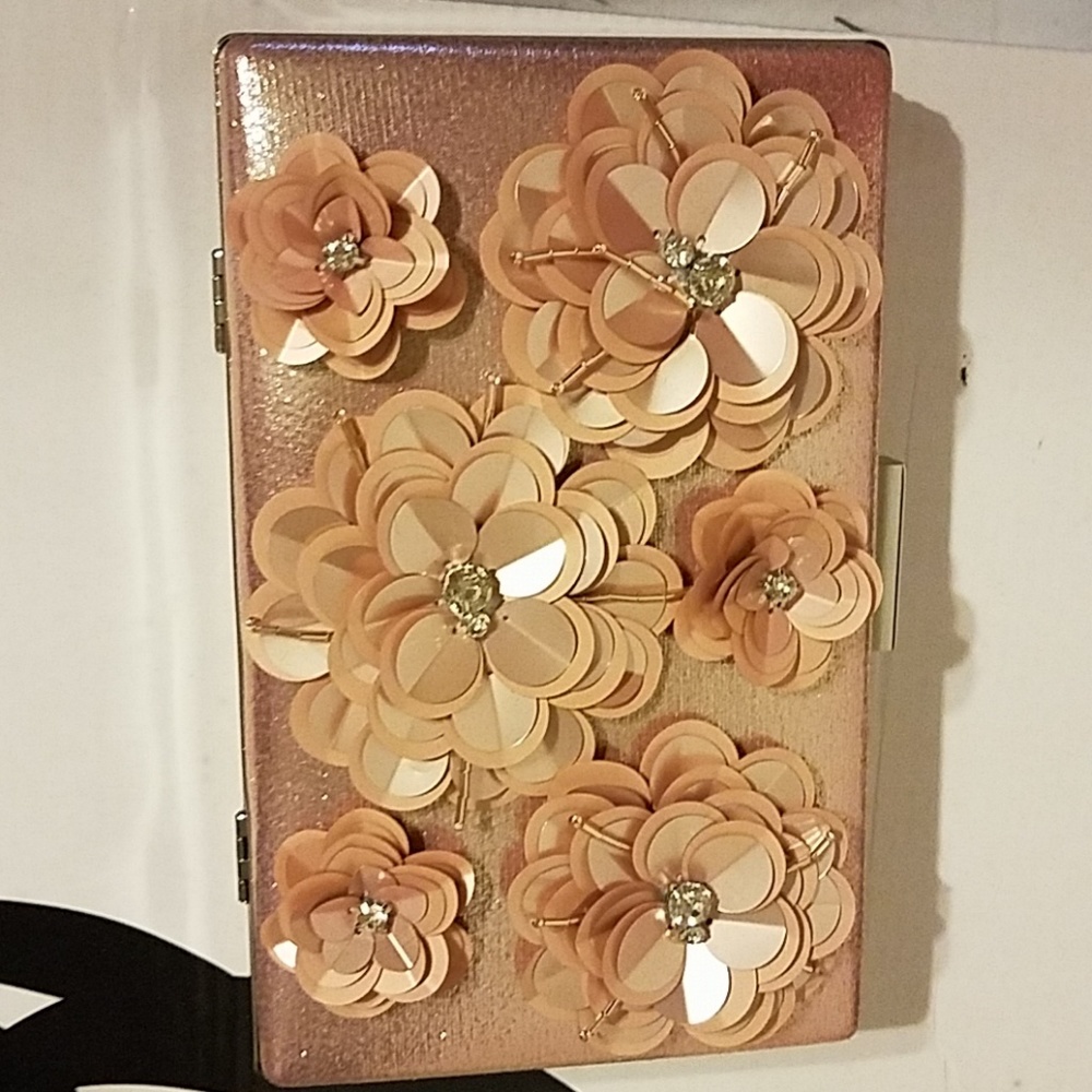 Kate Landry purse 3D Crystal Floral Minaudiere